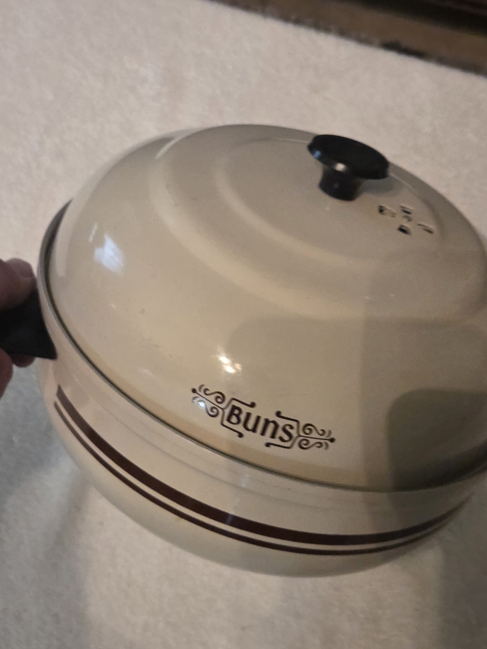 Vintage Cream Colored Bun Steamer/Warmer